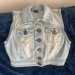 Jean crop vest